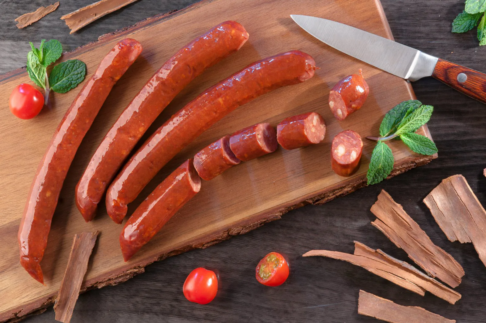 Chicken cheese and garlic sausages